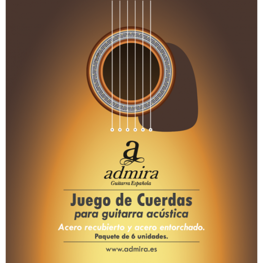 Juego cuerdas guitarra acústica admira acero recubierto y acero entorchado