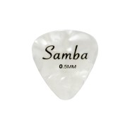 Púa guitarra ovalada 0.5mm nacarina blanca samba