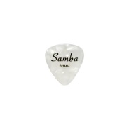 Púa guitarra ovalada 1mm nacarina blanca samba