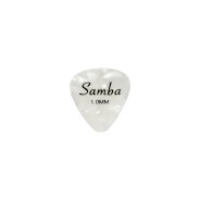 Púa guitarra ovalada 0.7mm nacarina blanca samba