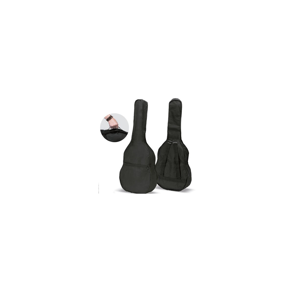 Funda guitarra clásica 3/4 10mm negra ortolá caja