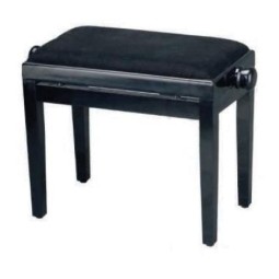 Banqueta piano/teclado regulable negro brillo