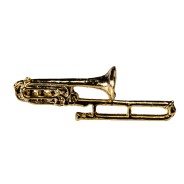 Pin trombón dorado