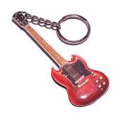 Llavero guitarra ac / dc - angus young (roja - acero inox)