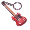 Llavero guitarra ac / dc - angus young (roja - acero inox)