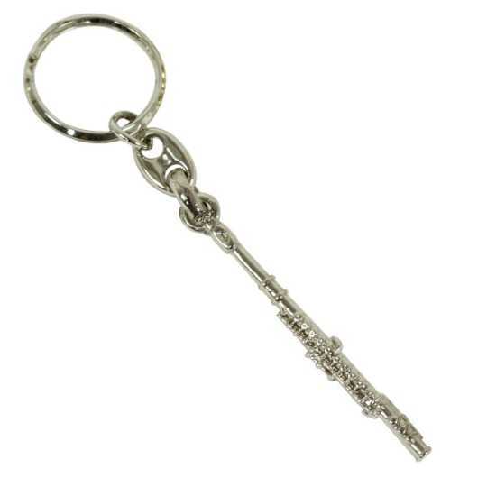 Flute silver keychain