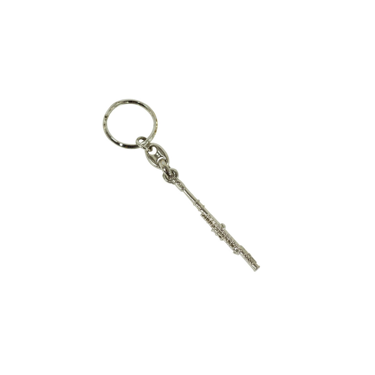 Flute silver keychain