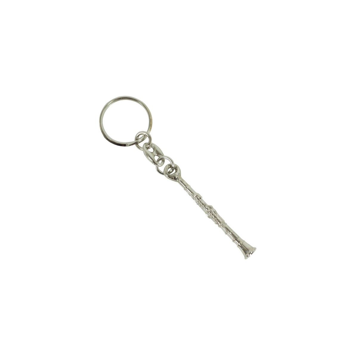 Silver clarinet keychain