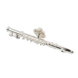 Silver 3D flute pin