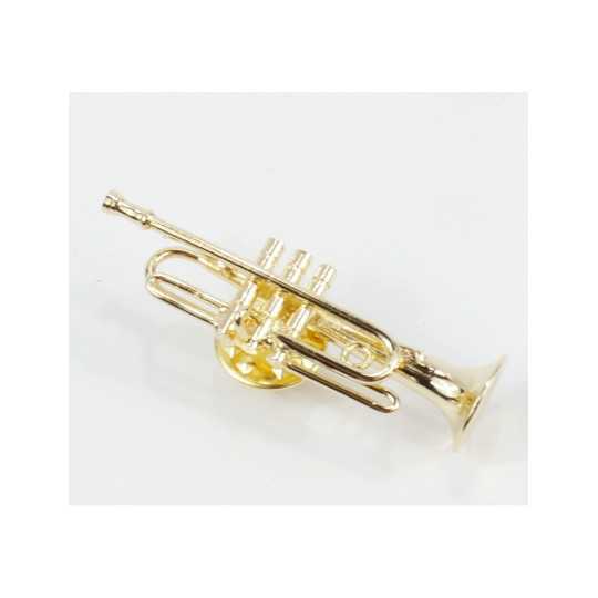 Gold 3D trumpet pin