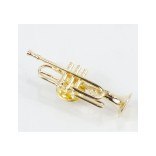 Gold 3D trumpet pin