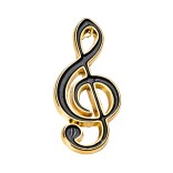 Black treble clef pin