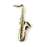 Golden saxophone pin