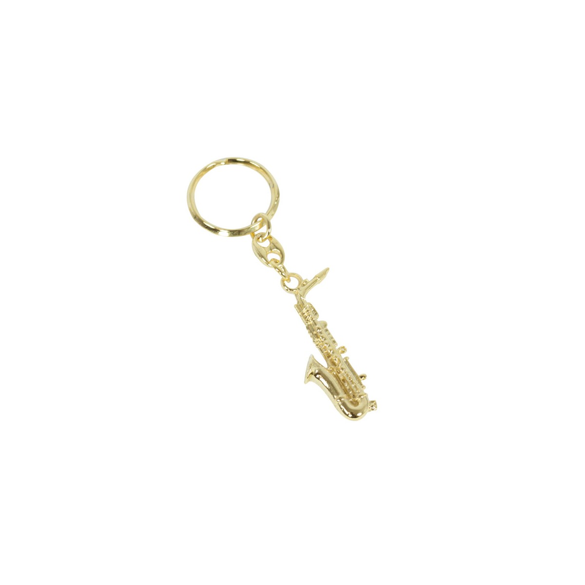 Golden saxophone keychain