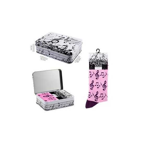 Pink music notes socks