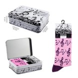 Pink music notes socks