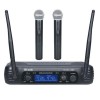 Wireless handheld microphone system and receiver with 2 EK Wr69LD microphones. Wireless handheld microphone system and receiver with 2 EK Wr69LD microphones.