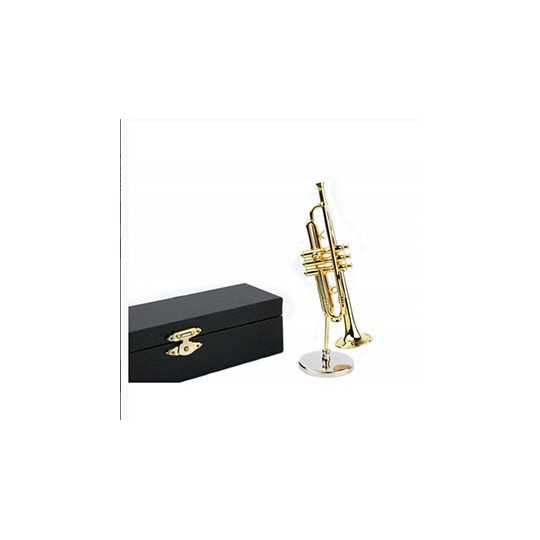 Miniature trumpet with stand and case