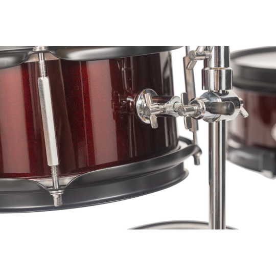 Red Jinbao children's drum set.