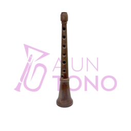 Pack of wooden-effect dolçaina (traditional Valencian double-reed wind instrument) + mouthpiece + reed + traditional music stand