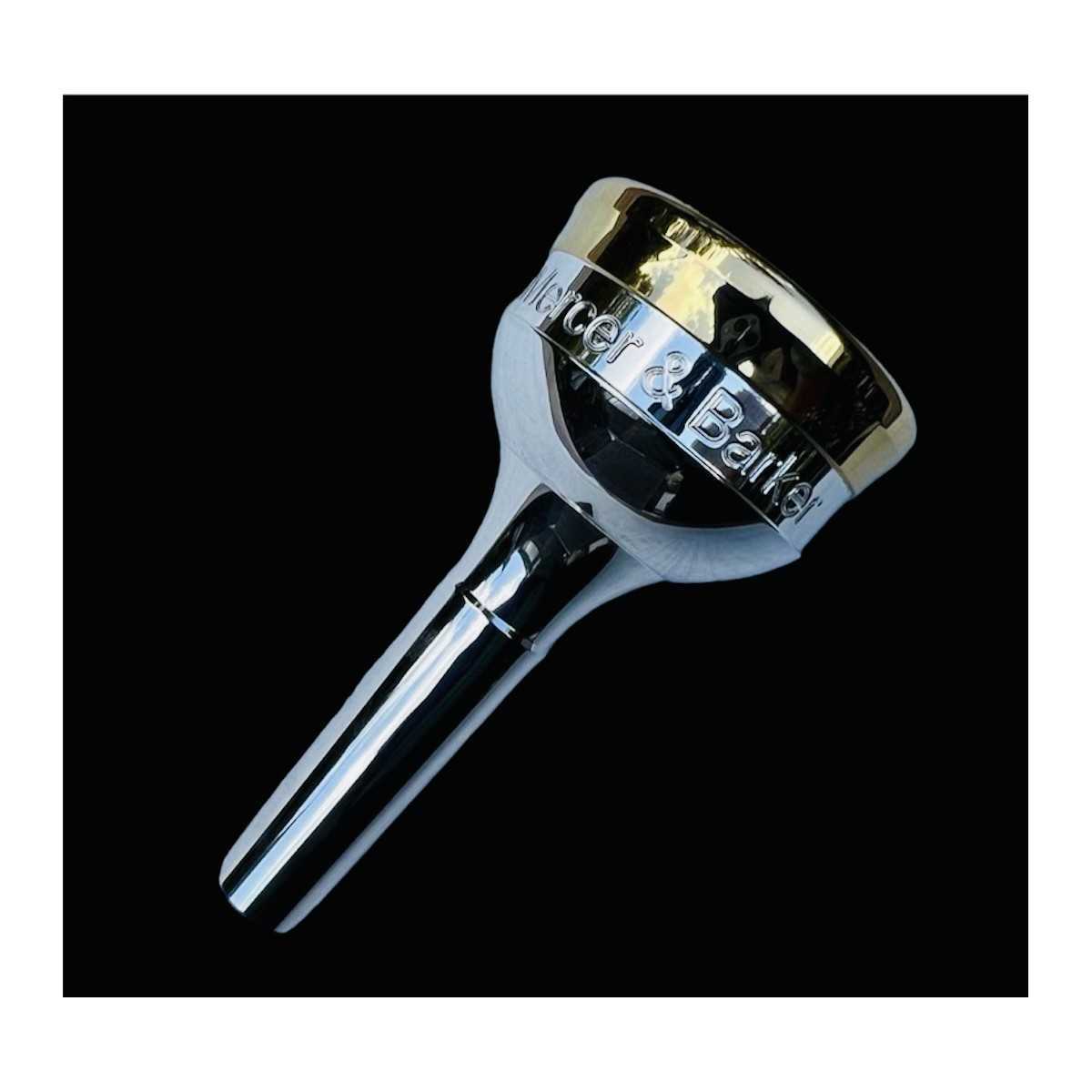 Tuba mouthpiece Mercer&Barker MBUZ 5 Lone Star with gold rim