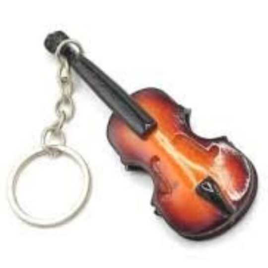 3D wooden cello keychain