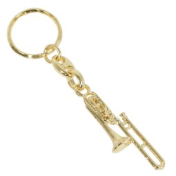 Golden trombone keychain