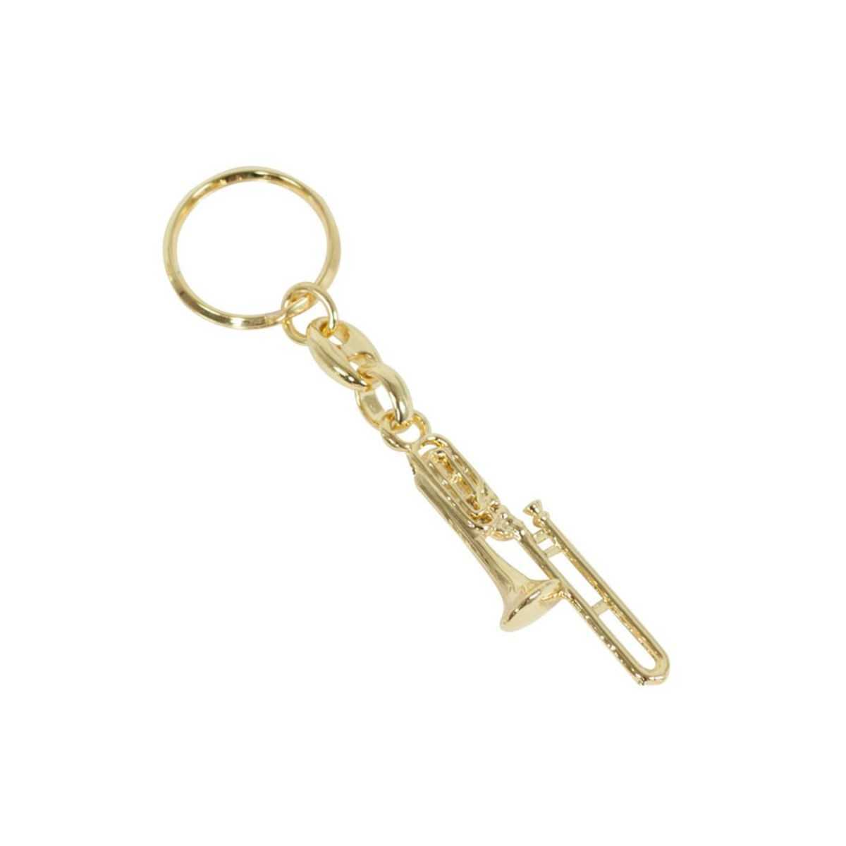 Golden trombone keychain
