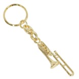 Golden trombone keychain
