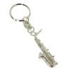 Silver saxophone keychain