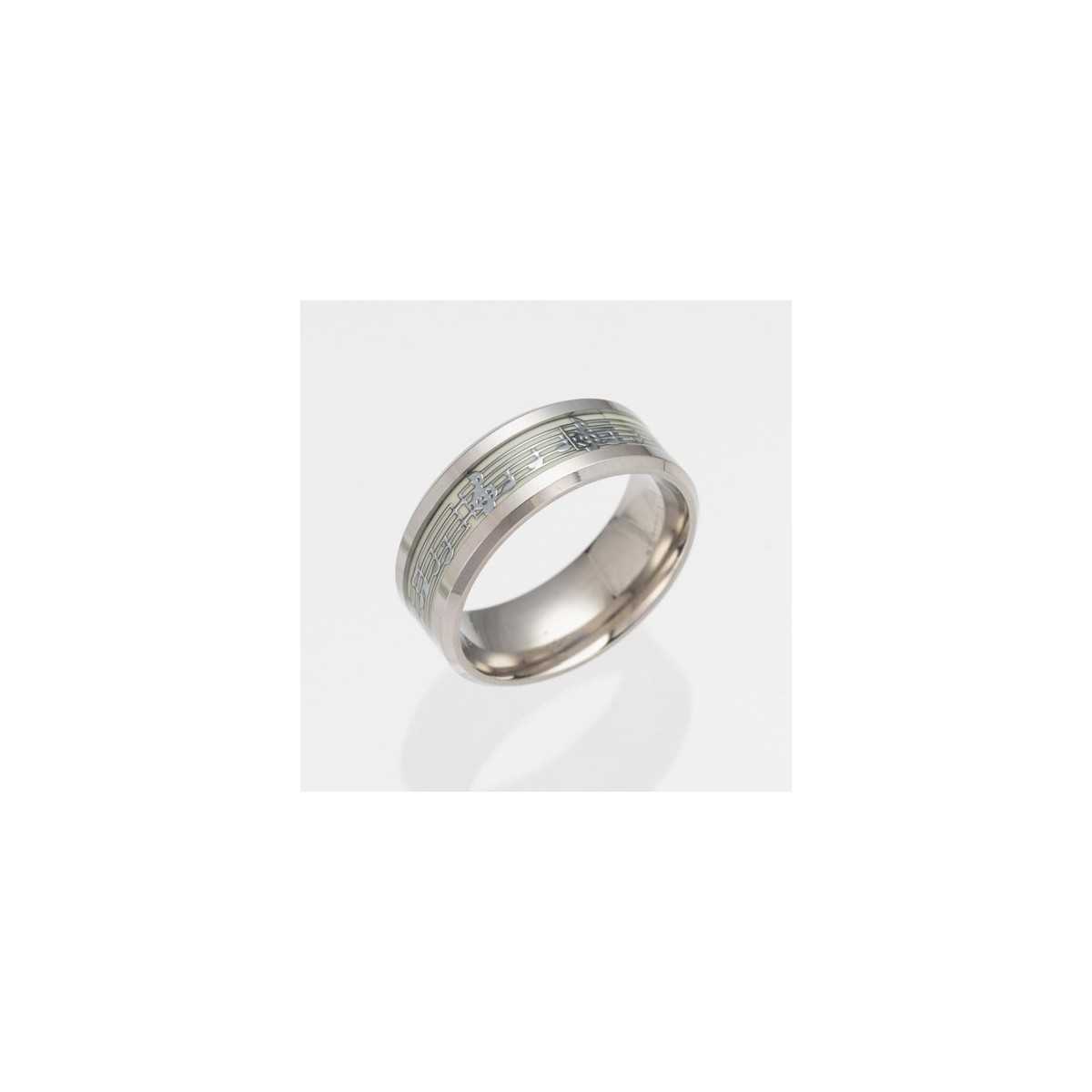 Anillo pentagrama 7 acero inoxidable plateado