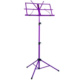 Purple folding music stand with case