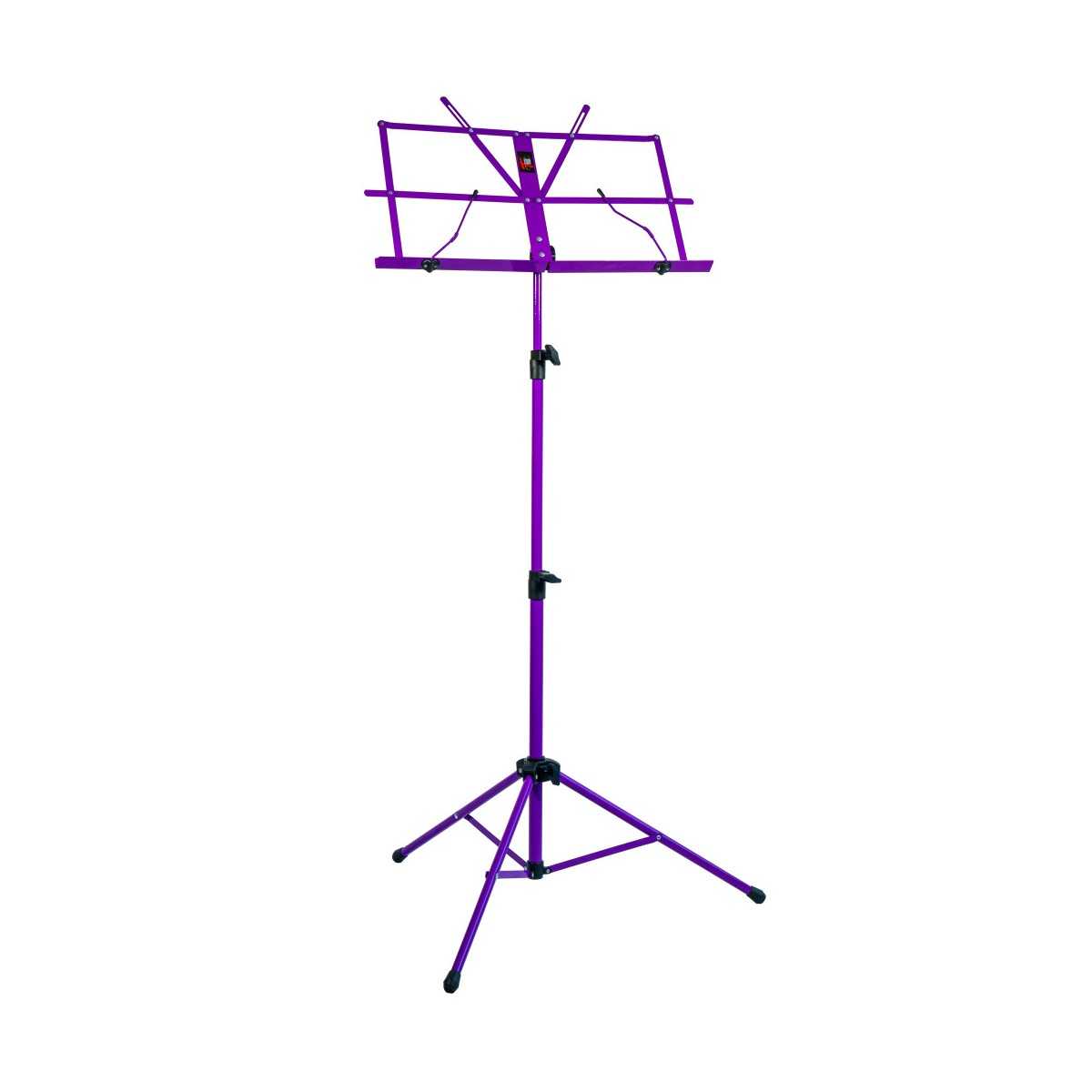 Purple folding music stand with case