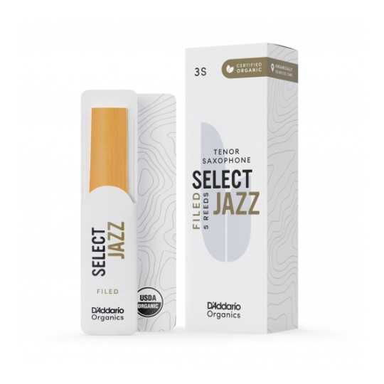 Tenor sax reed D'Addario Select Jazz 3 soft filed organic