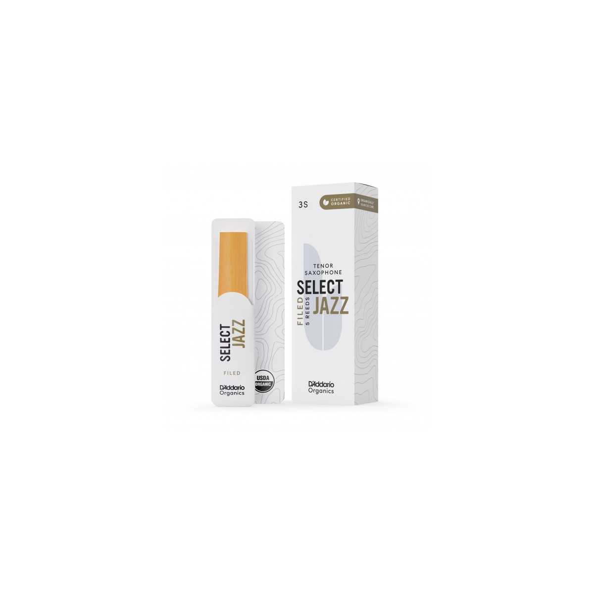 Tenor sax reed D'Addario Select Jazz 3 soft filed organic