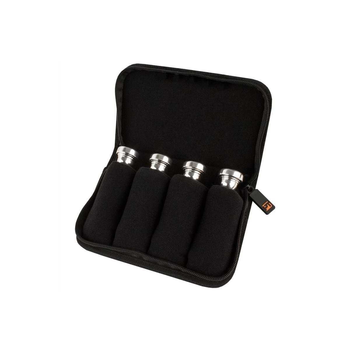 Case for 4 trumpet/french horn/flugelhorn mouthpieces protection