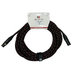 XLR/XLR male/female cable 9m braided fabric EK