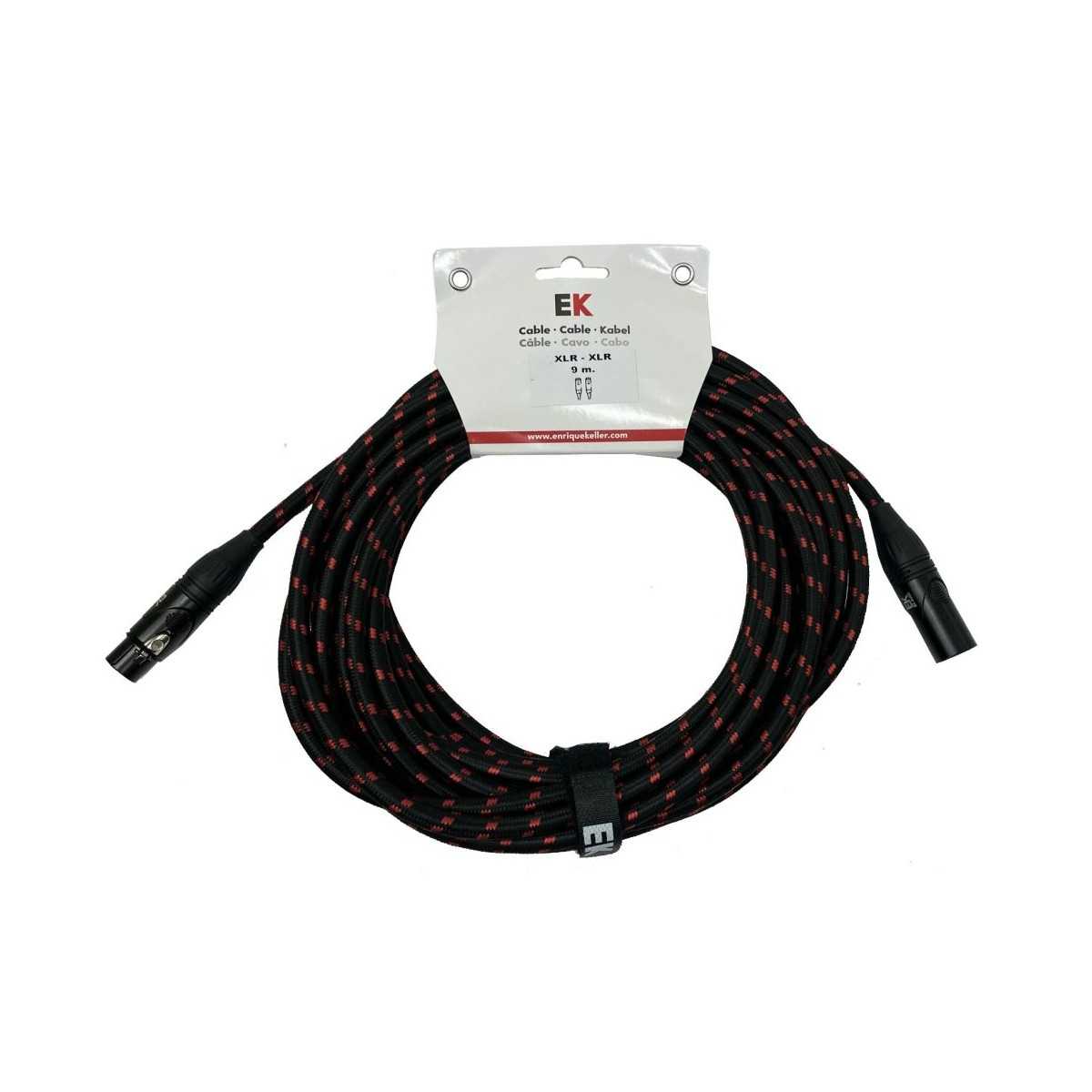 XLR/XLR male/female cable 9m braided fabric EK