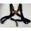 Saxo harness Ortolá padded leather plastic carabiner child