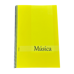 Libreta música A4 12 pentagramas tapa amarilla