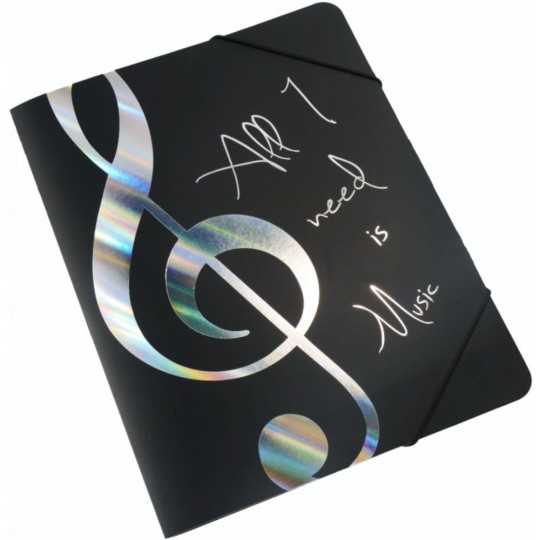 Silver treble clef folder Silver treble clef folder
