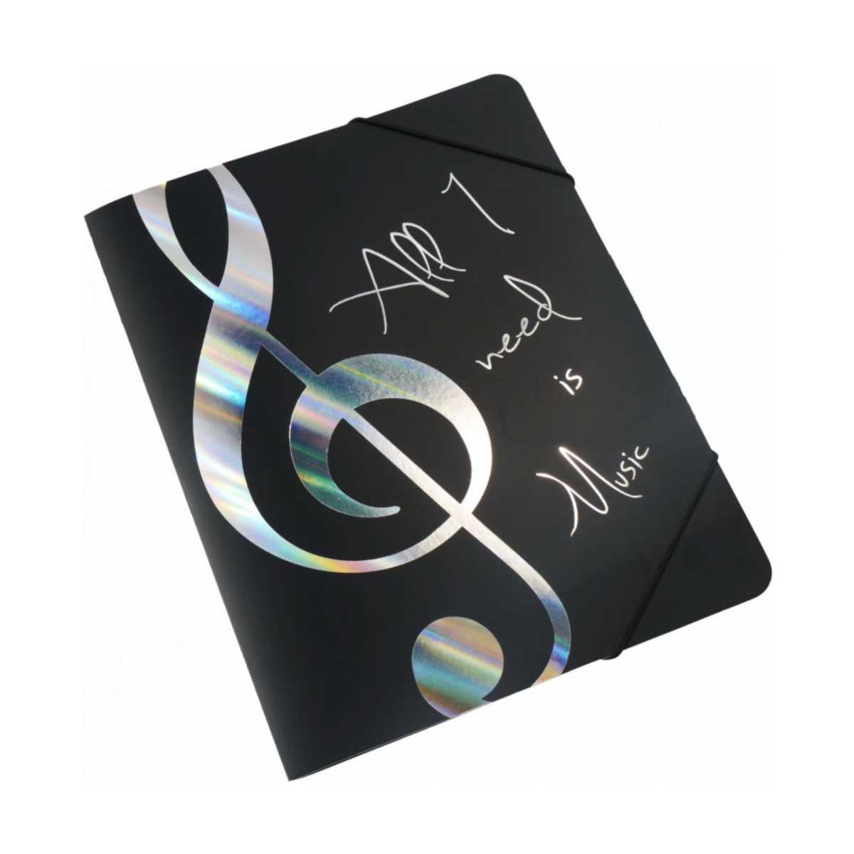 Silver treble clef folder