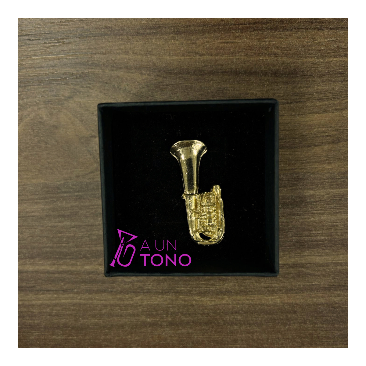 Pin tuba dorado + cajita