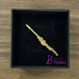 Pin flauta travesera dorado + cajita