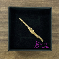 Pin flauta travesera dorado + cajita