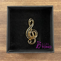 Black treble clef pin