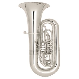 Tuba in Bb Miraphone Hagen 496A, silver-plated, with 4 cylinders.