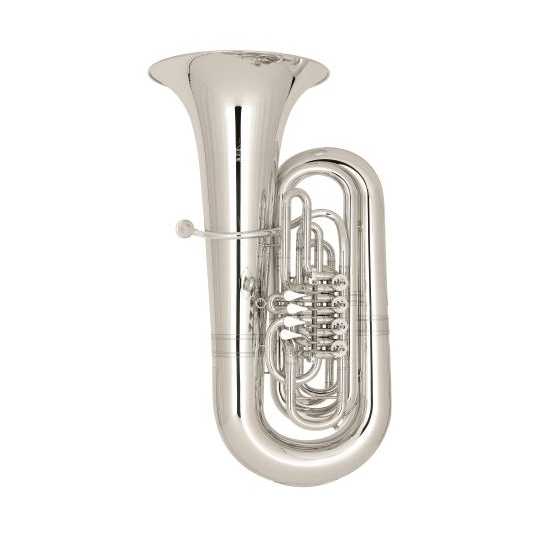 Tuba in Bb Miraphone Hagen 496A silver plated | A Un Tono Tuba in Bb Miraphone Hagen 496A, silver-plated, with 4 cylinders.