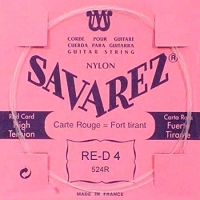 Cuerda Guitarra 4 Re Savarez Rojo Fuerte Clásica
