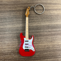 Keychain guitar Dire Straits - Mark Knopfler (red - wood)